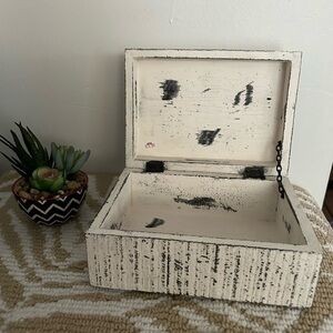 White and Black Distressed Decorative Box